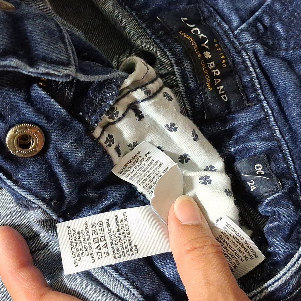 LUCKY BRAND Overalls Jean Womens 00 / 24 Blue  Preowned Used BOOTCUT ?? Denim - Picture 6 of 9